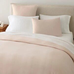 West Elm KING Duvet Cover Organic Percale Cotton Shell Pink
